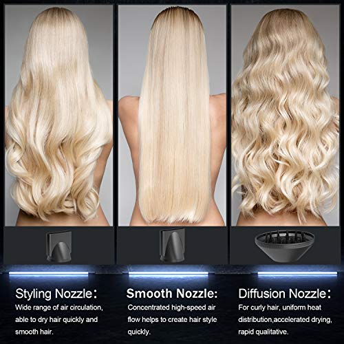 SHRATE Ionic Hair Dryer, Professional Salon Negative Ions Hair Blow Dryer Powerful 1800W for Fast Drying, Lightweight Bioceramic with 3 Heating / 2 Speed/Cool Button