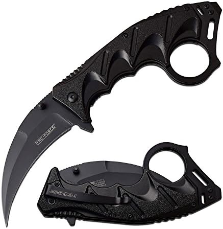 TACTICAL SPRING ASSISTED KNIFE BLADE WITH FLATHEAD SCREWDRIVER (BLACK)