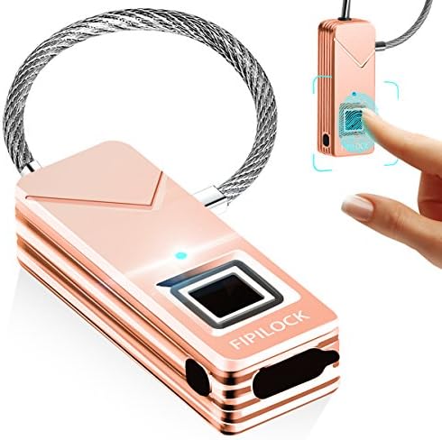 YAHEY Fingerprint Lock, Portable Smart Biometric Padlock Security No Password Waterproof and Anti-theft Padlock for Golf bag Suitcase, Gym Locker, Cupboard, Drawer Bike and more