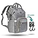 Zuzuro Diaper Bag Backpack - Waterproof w/Large Capacity & Multiple Pockets for Organization. Ideal for Travel Nappy Bags - W/Insulated Bottle Pocket. 2 Stroller Hooks Incl. (Silver Gray)