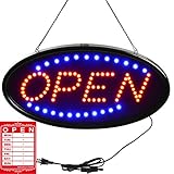 Open LED Sign,LED Business Open Sign Include Business Hours Sign Advertisement Board Electric Display Sign,18.9x9.84inch Two Modes Flashing&Steady Light for Business,Walls,Window,Shop,Bar,Hotel
