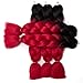Lady Corner Ombre Braiding Hair 24inch Jumbo Braids High Temperature Fiber Synthetic Hair Extension 5pcs/Lot 100g/pc for Twist Braiding Hair (Black-Red)