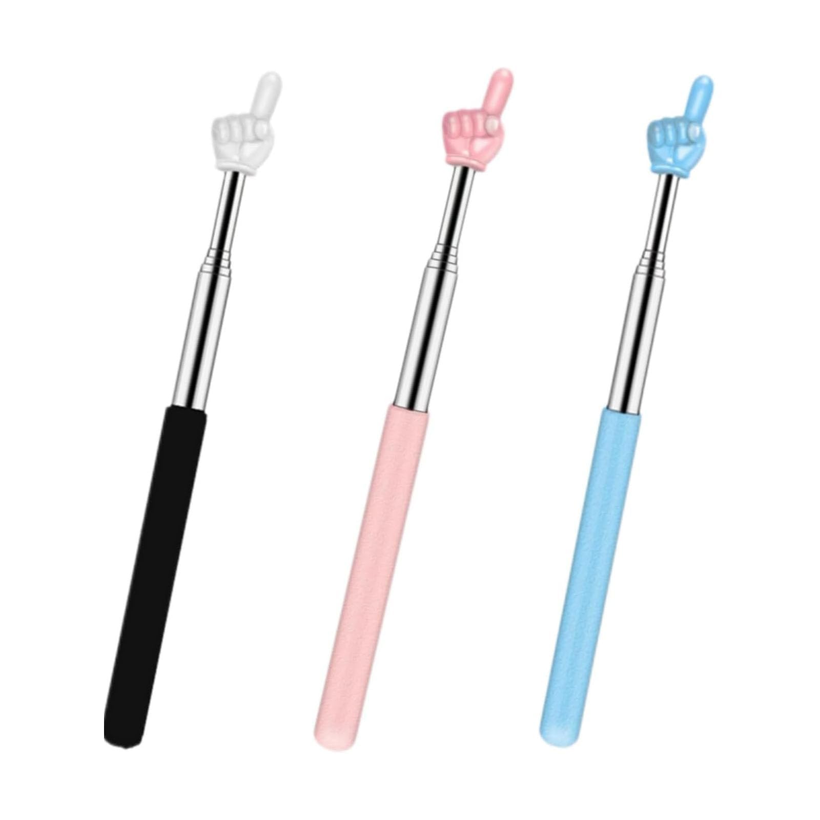 LTSVBO 3 Pcs Telescopic Teachers Finger Pointer, Extendable Hand Pointer Finger Pointer Stick for Classroom Use, Mini Finger Pointer for Elementary School and Kindergarten Teachers