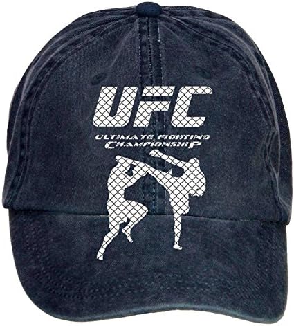 Feimengshirt Adjustable UFC Logo Washed 100% Cotton Baseball Caps Navy