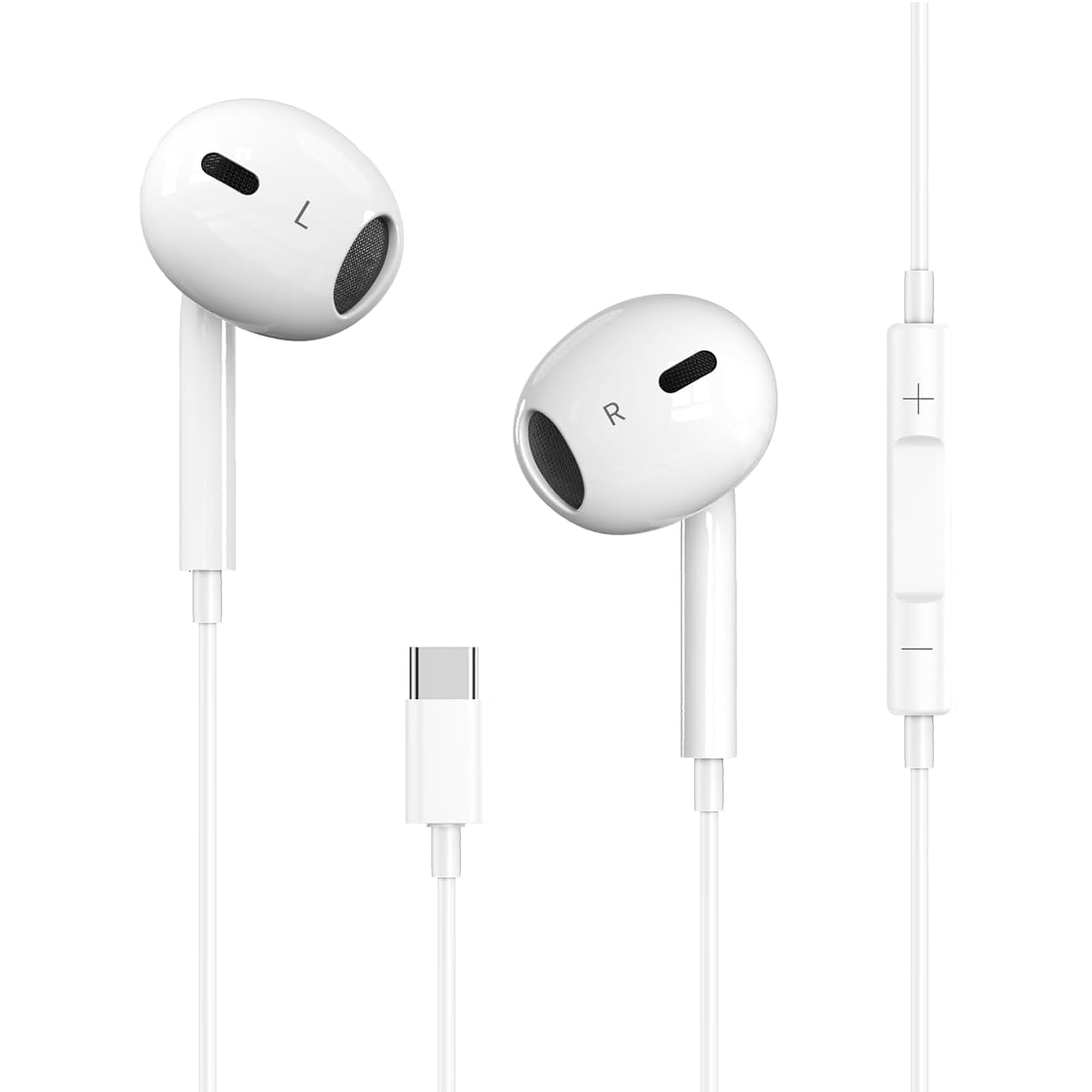 Photo 1 of 1 Pack-USB C Headphones for iPhone 15 Pro Earbuds Type C Wired Earphones with Mic & Remote Control Noise Cancelling for iPhone 15 Pro/PM, iPad Pro, Galaxy S23/S22/S21/Ultra Note 10/20, Pixel 7/6/6