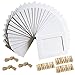 Enenes 5x7 Inch DIY Paper Photo Frames Kit with Wooden Clips & Jute Twine - Recyclable Wall Decor for Home, Office, School (White, 5X7Inch，30PCS)