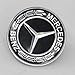 Guzetop Flat Hood Emblem Ornament Logo Black 57MM for Mercedes Benz C E SL Class