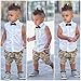 FEITONG 1Set Toddler Infant Kids Boy Bow T shirt Tops Camouflage Pants Outfits Clothes Set (2T / 2Years, White)