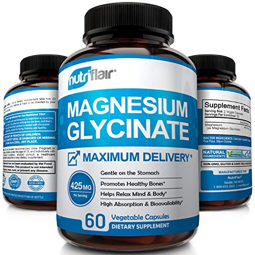 Buy Flair Magnesium Glycinate Supplement (425mg) High Potency and