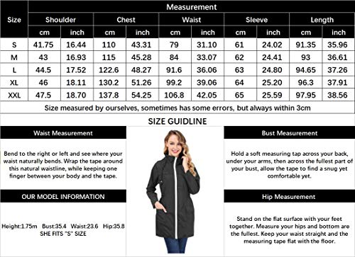 FISOUL Women's Lightweight Waterproof Raincoat Active Outdoor Hooded Rain Jacket Windbreaker （Black, Small - Thumbnail 7