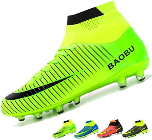 LANSEYAOJI Mens Football Boots High Top Spikes Soccer Shoes Boys Training Shoes Outdoor Football Shoes Sneakers Kids Junior Rugby Boots