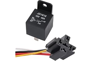 DIANQI 40Amp Automotive Relay with Socket Heavy Duty for Truck Car Van Motorcycle Boat Relay 1-Pack 4 pin 12V DC