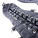 Double Gloves Arm & Leg Lockable Lacing Black Leather Belt Arm Sport Tactics Kit ( Padlock 3 Pieces )