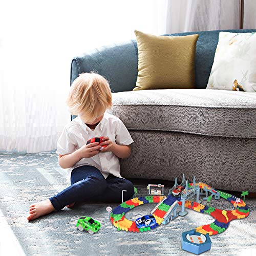 Funkprofi Track Cars Replacement Light Up Toy Cars, 5 LED Flashing Lights Compatible with Most Tracks, Toy Gifts for Boys and Girls (3 Pack)