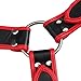 iiniim Men's Faux Leather Body Chest Harness Belt with Buckles D-Rings Adjustable (One Size, Black&Red #2)