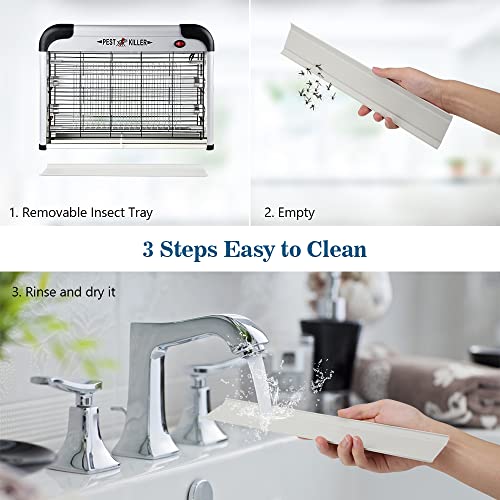 Lunatino Bug Zapper, Aluminium Mosquito Zapper with 2400V Grid 20W