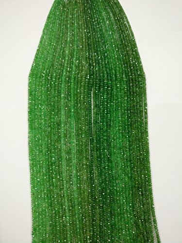 NATURAL TSAVORITE GEMSTONE 3-5MM FACETED ROUNDEL BEADS 1 STRINGS GSB99
