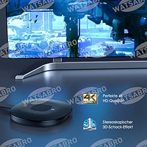 WATSABRO Display wireless WiFi Dongle 4K, 5 GHz + 2,4 GHz, WiFi senza fili, Mini schermo, ricevitore 1080HD… - immagine 4