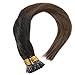 [Farewell] Sunny I Tip Hair Extensions Human Hair Black Brown Ombre I Tip Real Human Hair Extensions Natural Black Ombre Dark Brown Human Hair I Tips Extensions 100Strands 50G/Pack 14inch