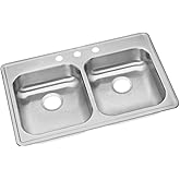 Elkay GE233213 Dayton Equal Double Bowl Drop-in Stainless Steel Sink