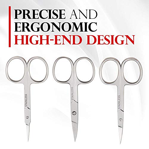 Titania Germany Stainless Steel Cuticle Nail Scissors - Surgical Grade Steel Sharp Curve Scissors - Easy Use Precision Cut for Finger & Toe Care Use