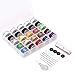 HAITRAL 25 Pcs Sewing Thread Bobbins with Bobbin Case - Sewing Thread Kit for Multiple Sewing Machine Standard Size and Assorted Colors (HT-BSK06S)