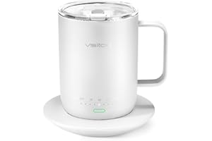 vsitoo S3pro Temperature Control Smart Mug 2 with Lid, Self Heating Coffee Mug 14 oz, 90 Min Battery Life - APP & Manual Controlled Heated Coffee Mug - Improved Design - Perfect Gift for Coffee Lovers