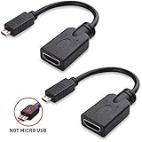 Cable Matters 2 Pack, Gold Plated Micro HDMI to HDMI Male to Female Cable Adapter 6 Inch