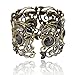 VTG Rainbow Black Flower Resin CZ Rhinestone Drop Bracelet Bangle