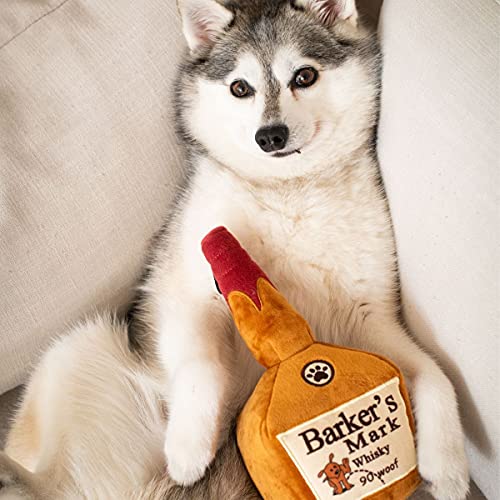 Lulubelles Power Plush Barker's Mark (Large) Yappy Hour Plush Dog Toy with Squeaker Funny