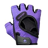Harbinger Women's FlexFit Wash and Dry Weightlifting Gloves with Padded Leather Palm (Pair), Purple, Small