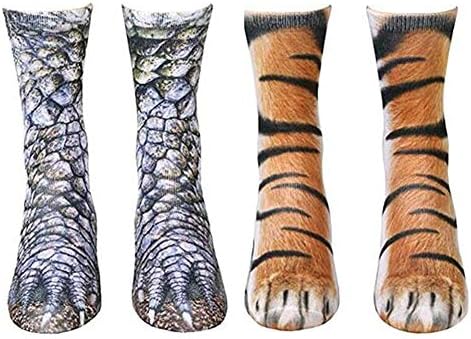 Animal Paw Socks Paw Print 3D Socks, Unisex Adult Novelty Animal Paws Crew Socks for Men Women Kids