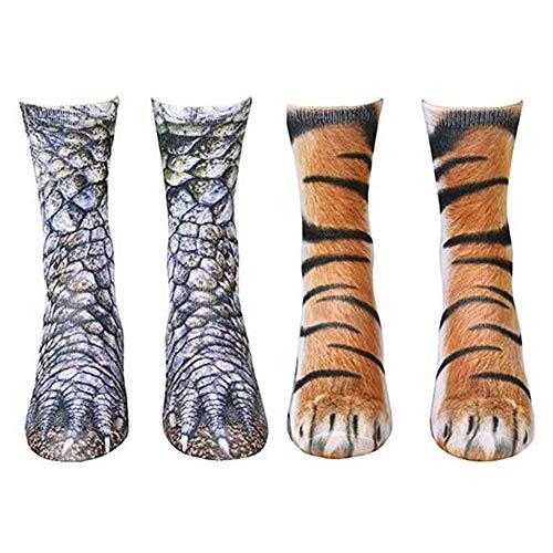 Animal Paw Socks Paw Print 3D Socks, Unisex Adult Novelty Animal Paws Crew Socks for Men Women Kids
