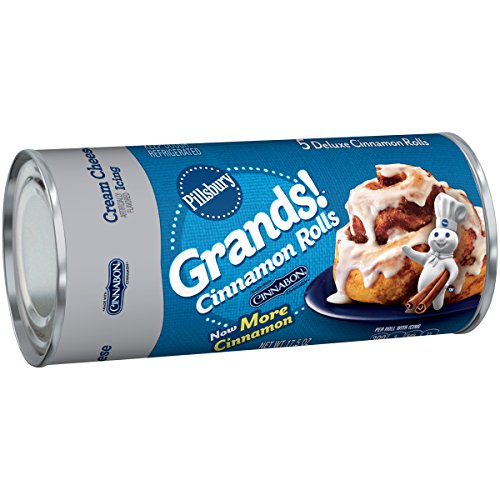 Pillsbury Grands!, Cinnamon Rolls with Cinnabon Cinnamon and Cream Cheese Icing, 5 Rolls, 17 oz. Can