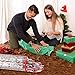 ProPik Christmas Gift Wrap Storage Bag, Clear Organizer Fits Up to 24 Rolls 40 Inch, Heavy Duty PVC Bag with Handles and Zippered Top for Wrapping Paper and Ribbons (Red trimming)
