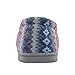 HomeIdeas Women's Velvet Memory Foam House Slippers, Closed Back Indoor / Outdoor Shoes with Colour Stripe,Blue,Medium / 7-8 B(M) US