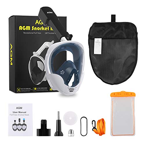 EVOLAND Snorkel Mask Full Face for Kids Youth, Diving Snorkeling Mask Anti-Fog Set with 180° View, GoPro Mount, Easy Breath Dry Top Design, Adjustable Head Straps - Thumbnail 6