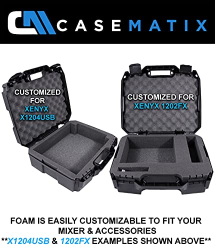 CASEMATIX 17-Inch Hard Shell Mixer Case – Compatible With Behringer Xenyx 1204USB, 1202, 802 & Similar Audio Mixers