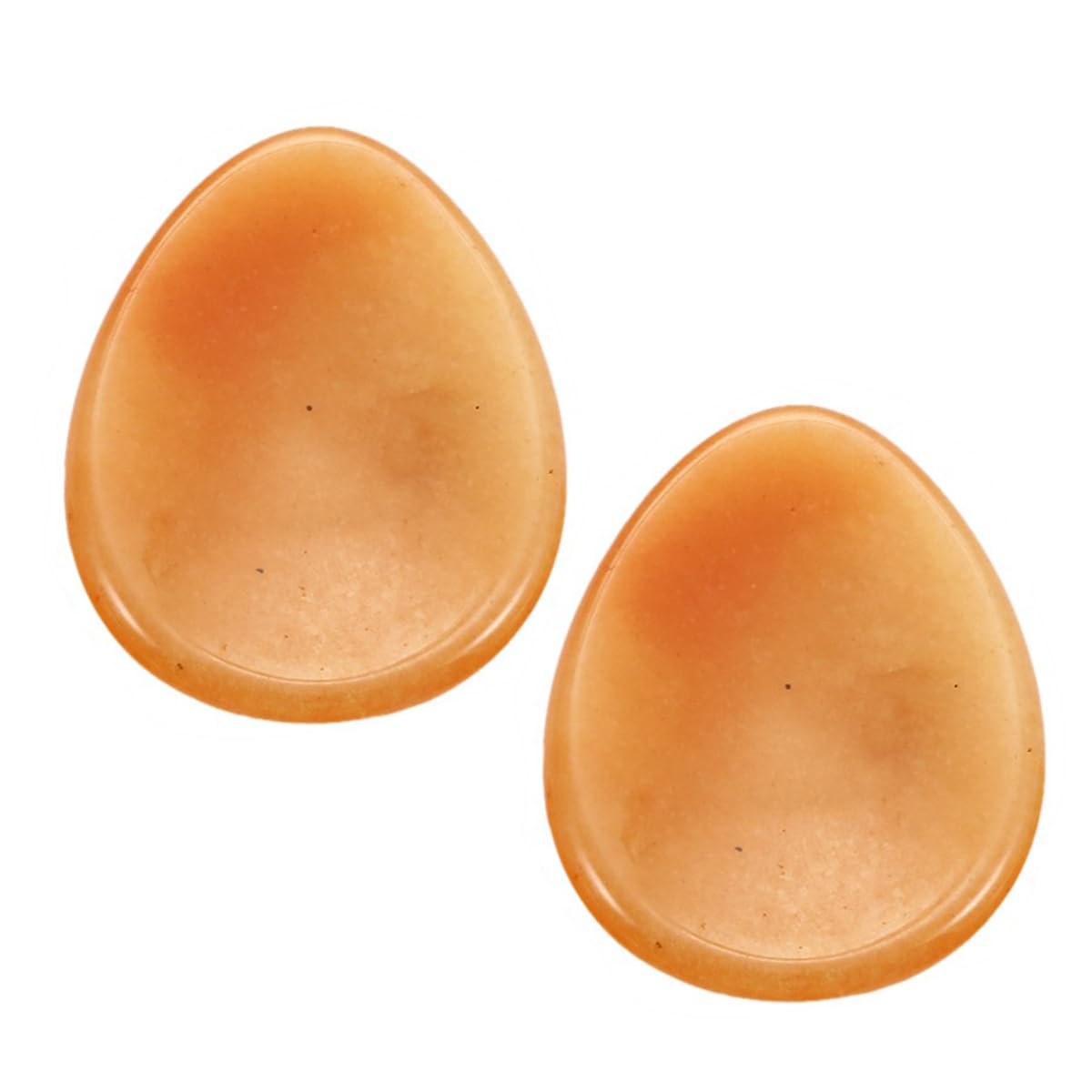 mookaitedecor Pack of 2 Natural Red Aventurine Crystal Thumb Worry Stones for Anxiety Stress Relief, Polished Oval Pocket Stones Palm Quartz Healing Crystal Gifts for Reiki Chakra Balancing