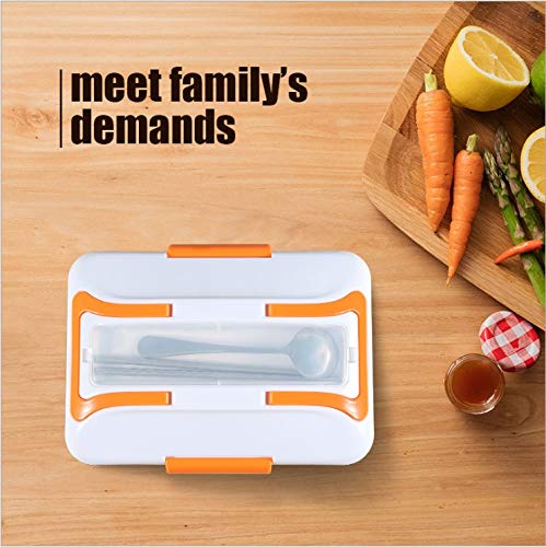 Electric Heating Lunch Box,12V 45W 820ml Portable Lunch Food Heater Container Warmer Bento Boxes with Cigarette Lighter Adapter