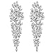 Waterfall Wedding Jewelry Clear Cubic Zirconia Crystal Rhodium Plated Pierced Dangle Unique Design Bridesmaid Bridal Earrings (Clear)