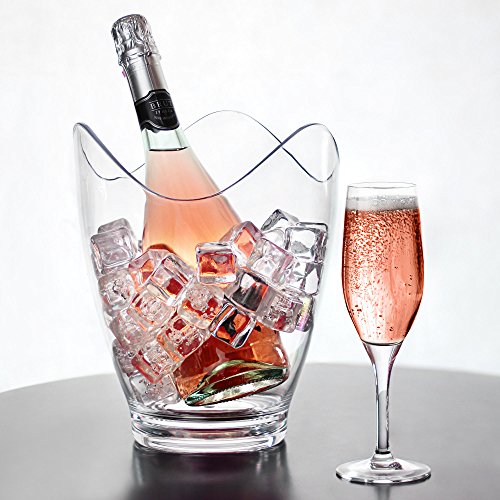 bar@drinkstuff Seau à vin,champagne en acrylique ,forme incurvé, peut contenir 1 bouteille de vin ou champagne