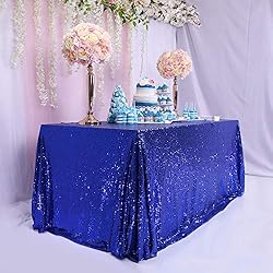 TRLYC Royal Blue Sequin Tablecloth - 60x84inch