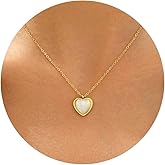 18K Gold Plated Heart Necklace for Women, Small Cute Red Crystal heart pendant, Tiny Love Green Cubic Zircon Diamond Choker Necklace, Adjustable Simple Necklaces, Birthday Bridesmaid Christmas Gifts