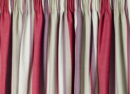 Laura Ashley Ready Made Cranberry Eaton Stripe Pencil Pleat