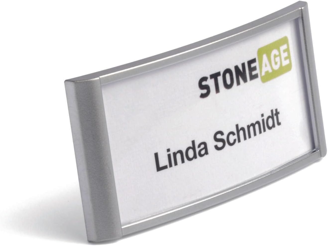 Durable 854023 Classic Name Badge with Magnet 30 x 65 mm - Silver (Pack of 10)