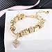 Bracelets Gold Plated Snake Chain Bracelets Pendant Crytal Heart Glass Beads Charms Bracelets for Women with Fine Gift Box