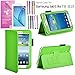 Galaxy Tab E Lite 7.0 Case, EpicGadget(TM) Galaxy E Lite Premium PU Leather Folding Folio Cover Case with Built in Stand for Tab E Lite 7 inch T113 + Screen Protector + 1 Stylus (Green Leather Cover)