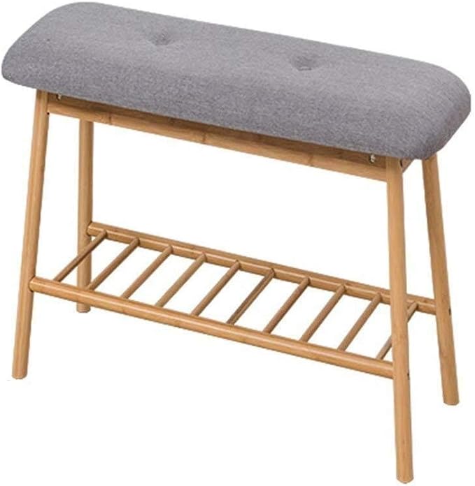 ZfgG Schuhbank aus Massivholz, Schuhregal, Aufbewahrungshocker