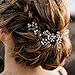 Artio Bride Wedding Hair Vine Accessory with Crystals Silver Flower Hair Piece Rhinestone Bridal Headpiece for Bride